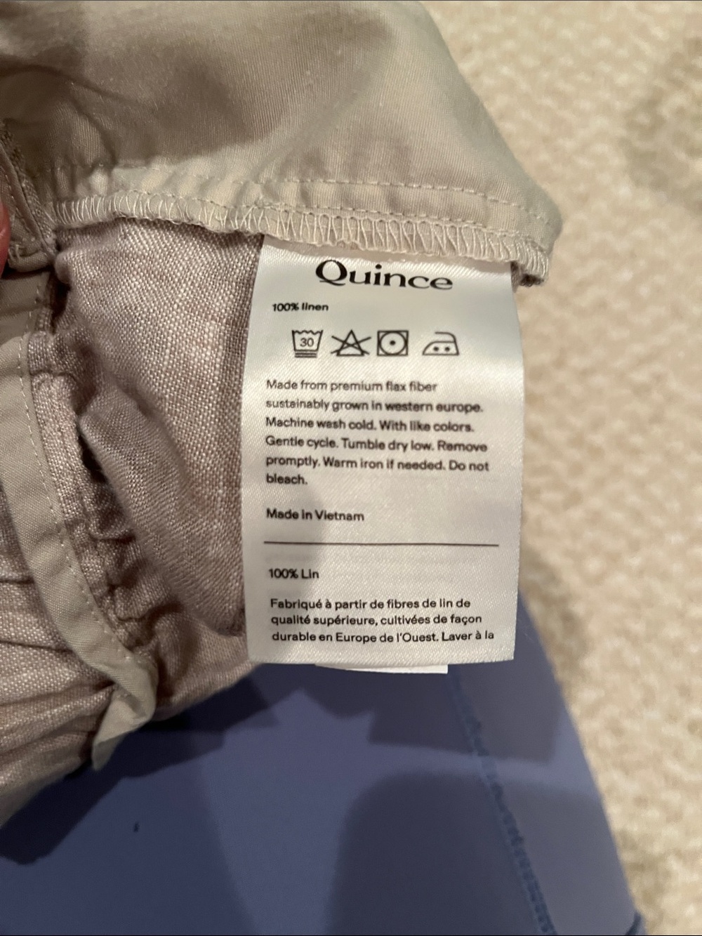 Quince Neutral Taupe Linen-Blend Pull-On Pants - Picture 2 of 4